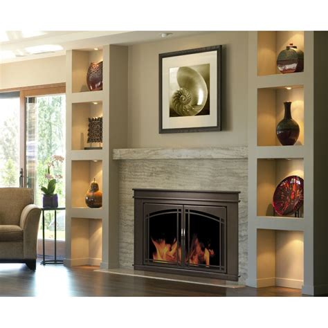 Symple Stuff Guion Cabinet Style Steel Fireplace 